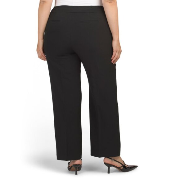 KASPER Black Plus Wide Leg Pants - Picture 2 of 2
